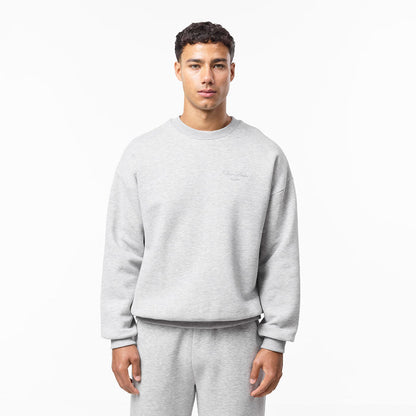 Men's  Grey Marl Tonal Signature Sweatshirt  Closure London  Front View