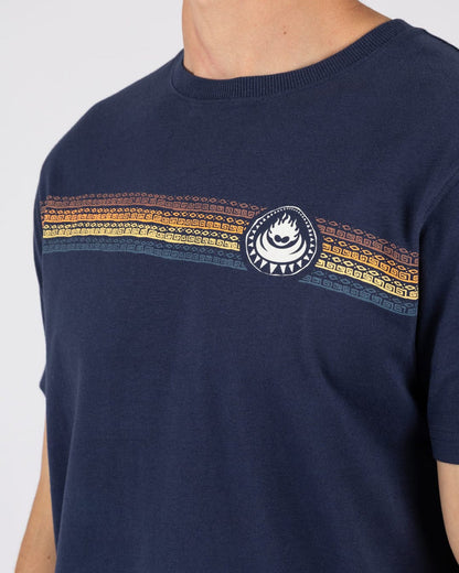 Tribal Stripe Mens Short Sleeve T-Shirt in Blue