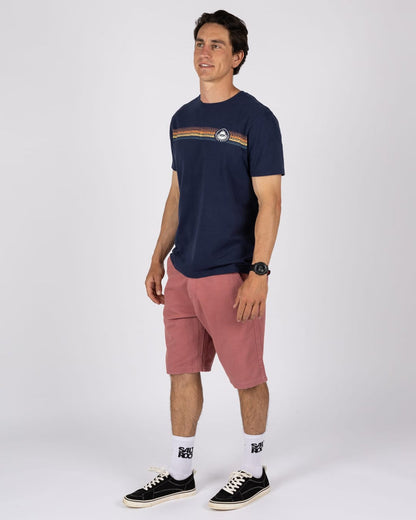 Tribal Stripe Mens Short Sleeve T-Shirt in Blue