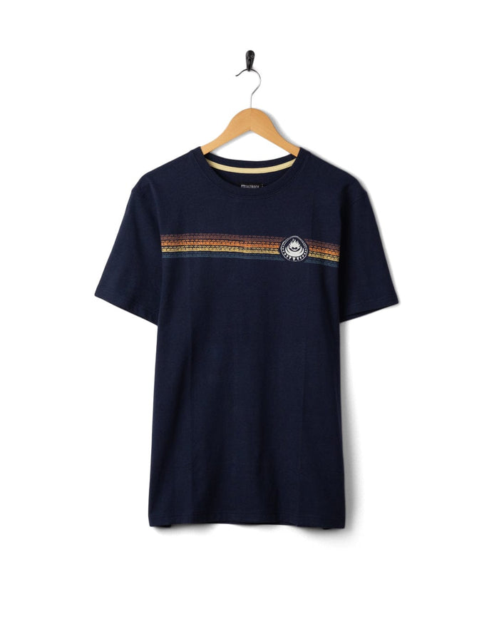 Tribal Stripe Mens Short Sleeve T-Shirt in Blue