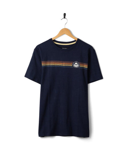 Tribal Stripe Mens Short Sleeve T-Shirt in Blue