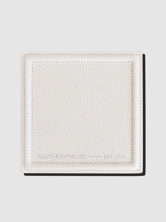 Trinket Tray, Le Blanc, Cloth and Paper. Tray displayed on a neutral background.