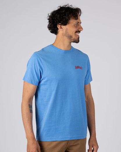 Tropical Skull Mens Short Sleeve T-Shirt In Bright Blue