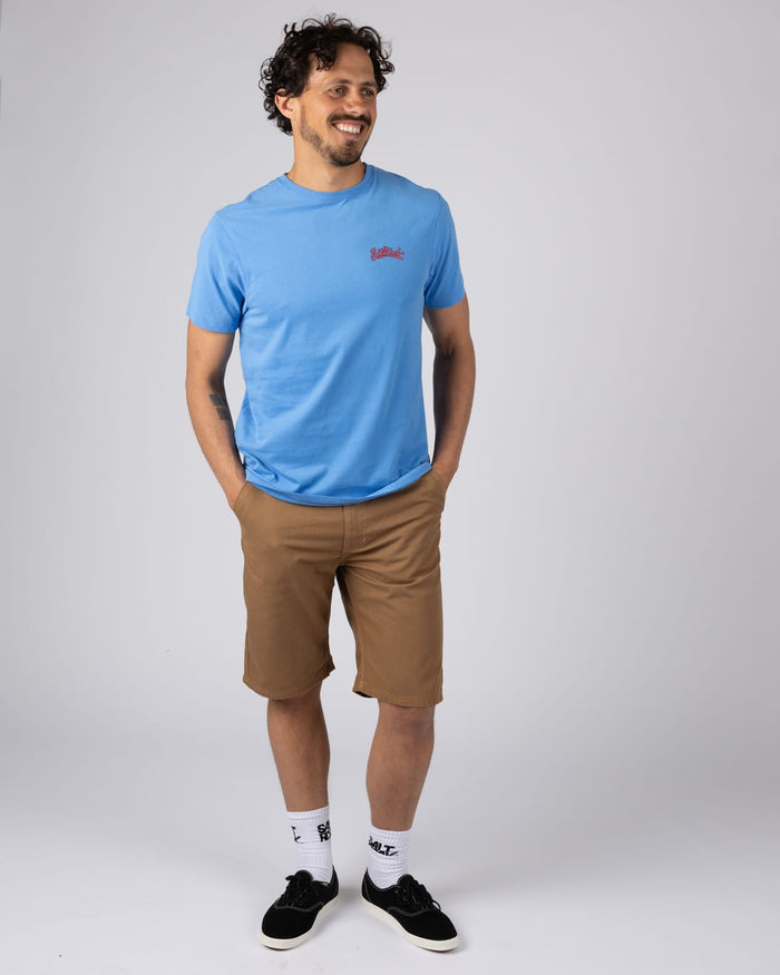 Tropical Skull Mens Short Sleeve T-Shirt In Bright Blue