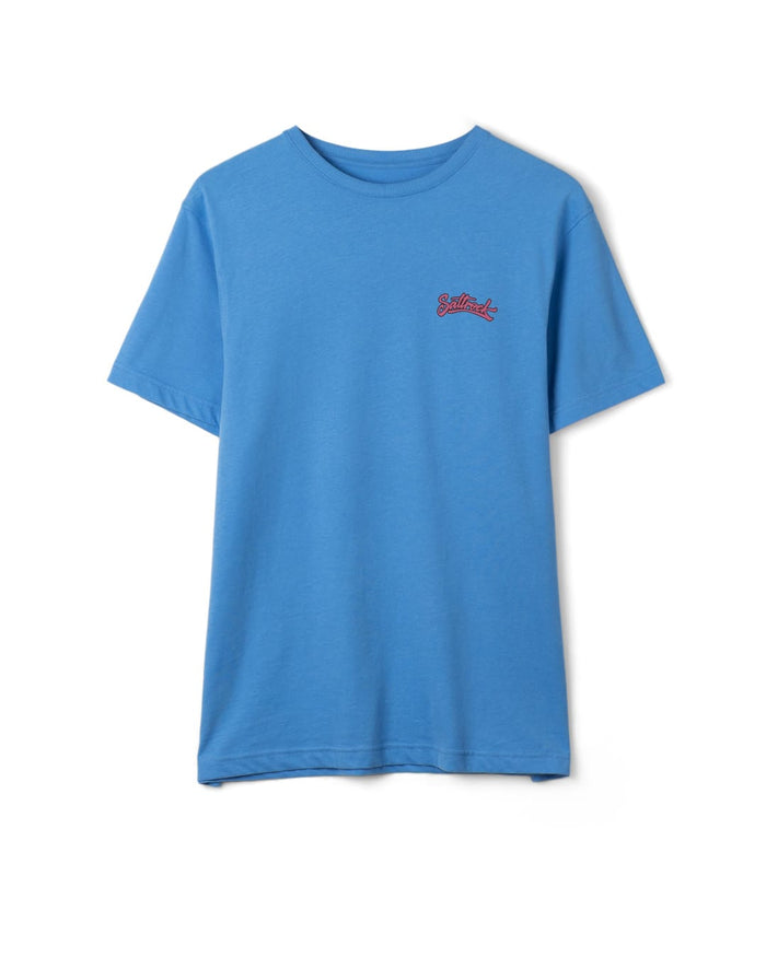Tropical Skull Mens Short Sleeve T-Shirt In Bright Blue