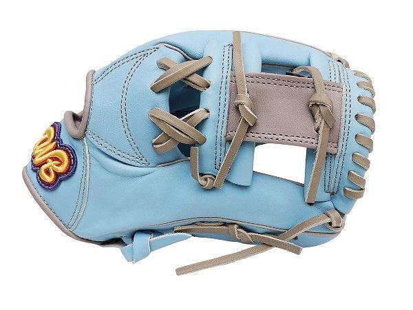 TWB U10 Steer Cowhide 11 inch Infielder Glove - Skyblue/Grey #4