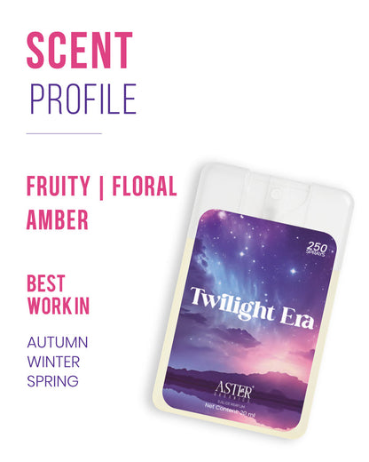 Twilight Era 20ml pocket perfume for women, spray bottle with elegant packaging.