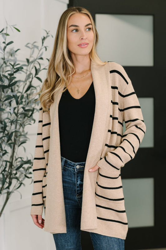 Under Wraps Striped Cardigan