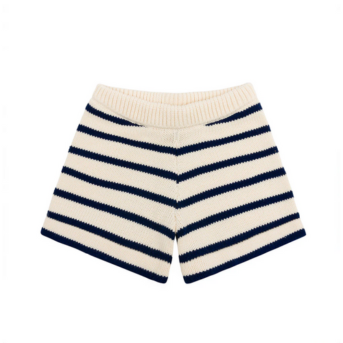 unisex breton stripe knit short