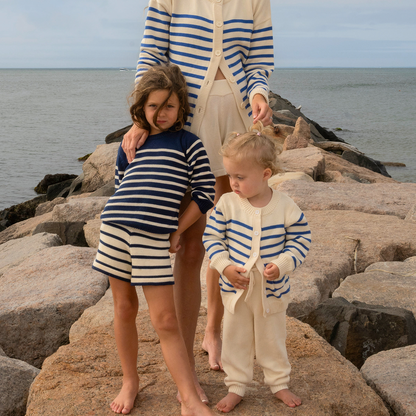 unisex breton stripe knit short