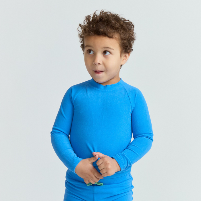 unisex deep sea blue terry rashguard