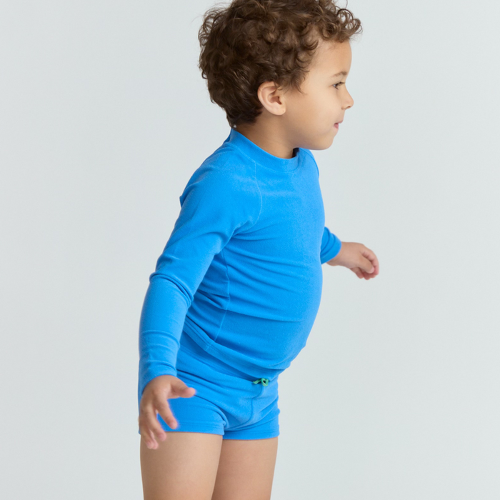 unisex deep sea blue terry rashguard