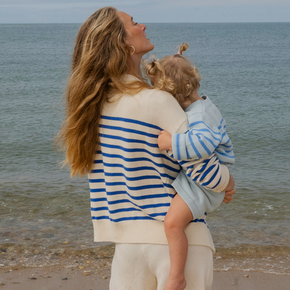 unisex light blue knit short