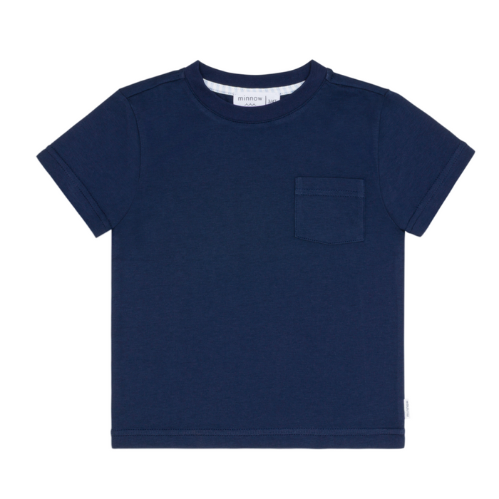 unisex navy pocket tee