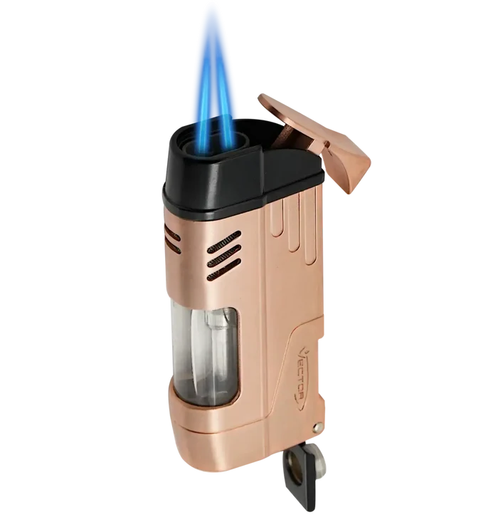 Vector Delta Rose Gold Double Torch Lighter With Punch - Delta3
