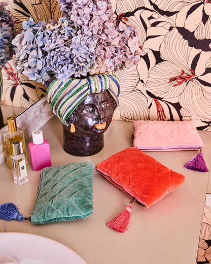 VELVET COSMETIC PURSE in Sherbet from the amazing range of Kip & Co products