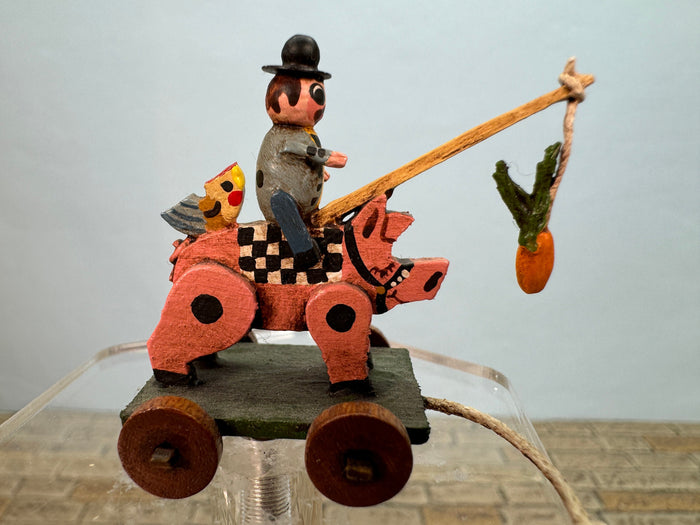 Vintage Artisan Cheryl Hollis 1983 Handmade Pig Toy