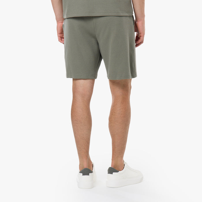 Waffle Knit Polo Twinset | Olive