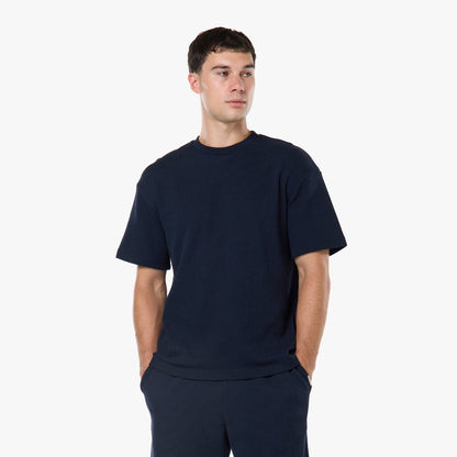 Waffle Knit T-Shirt | Dark Navy