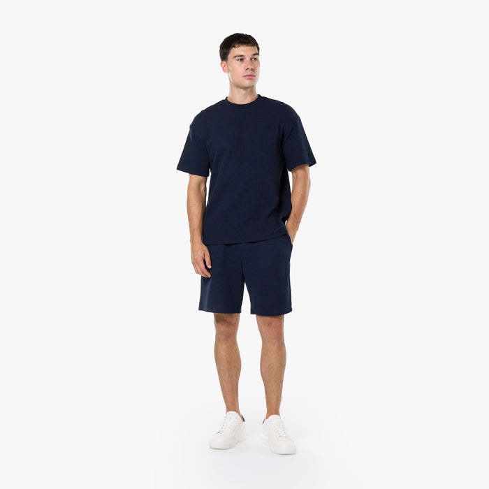 Waffle Knit T-Shirt | Dark Navy