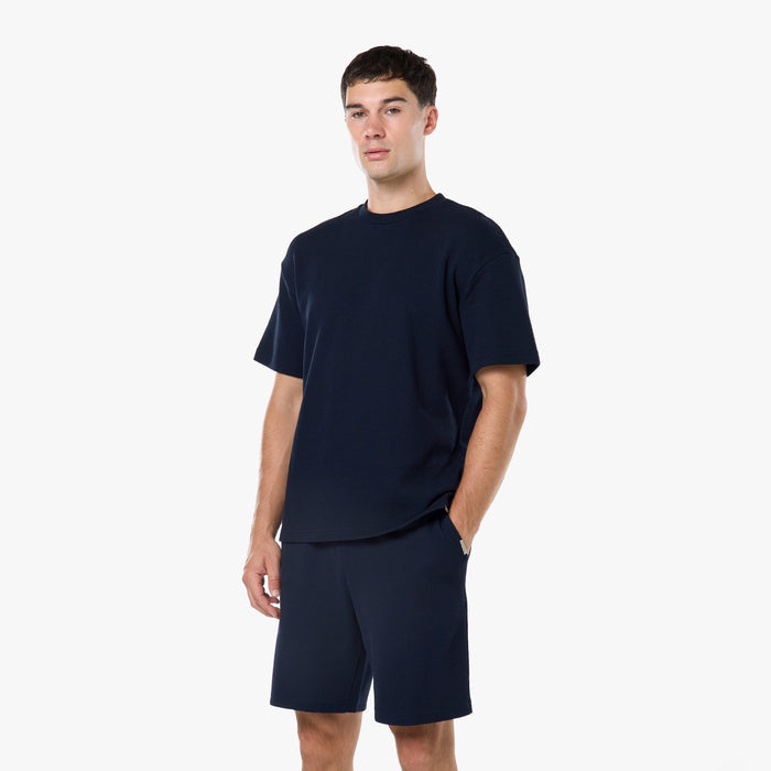 Waffle Knit T-Shirt | Dark Navy