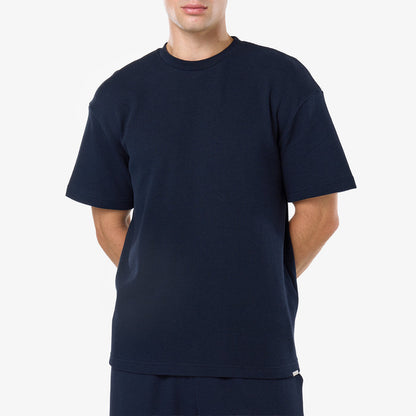 Waffle Knit T-Shirt | Dark Navy