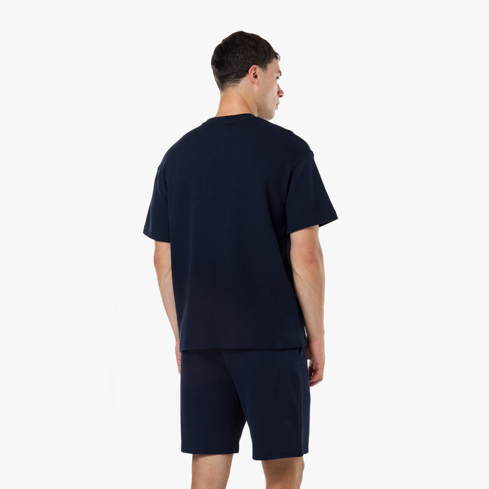 Waffle Knit T-Shirt | Dark Navy
