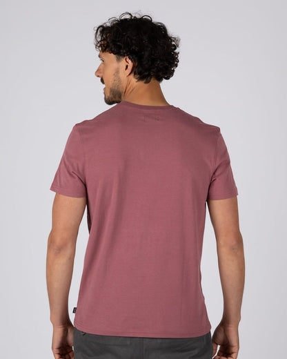 Waiting Tide Mens Short Sleeve T-Shirt in Dark Pink