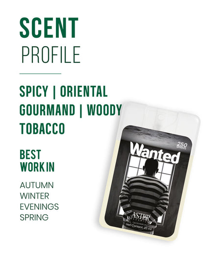 Wanted Pocket Perfume for Unisex 20ml bottle