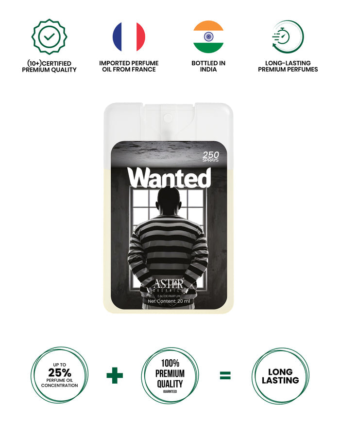 Wanted Pocket Perfume for Unisex 20ml bottle