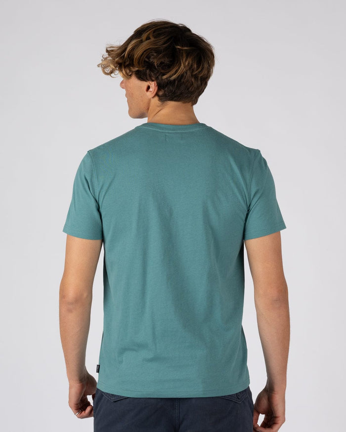 Warp Surf Stripe Mens Short Sleeve T-Shirt in Dark Green