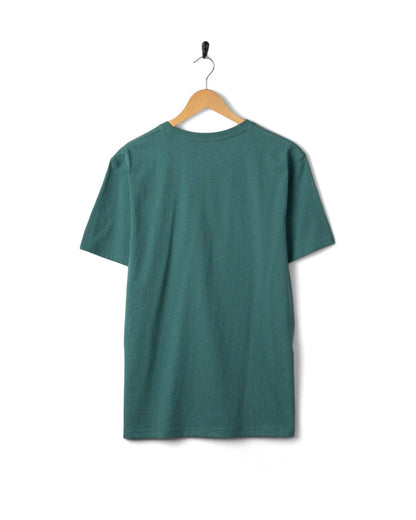 Warp Surf Stripe Mens Short Sleeve T-Shirt in Dark Green