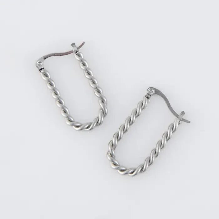 Waterproof Twisted Hoop Earrings