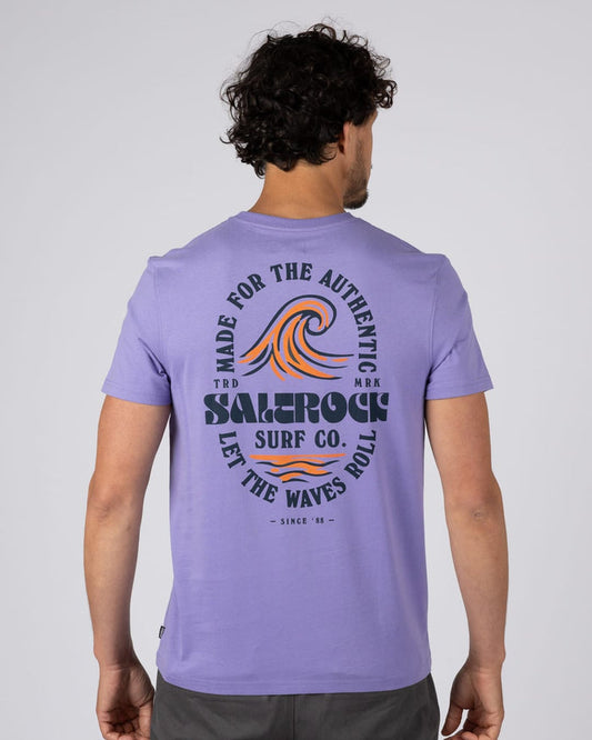 Waves Roll Mens Short Sleeve T-Shirt In Purple