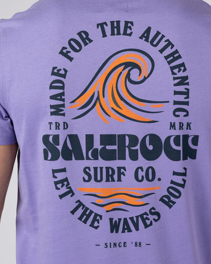 Waves Roll Mens Short Sleeve T-Shirt In Purple
