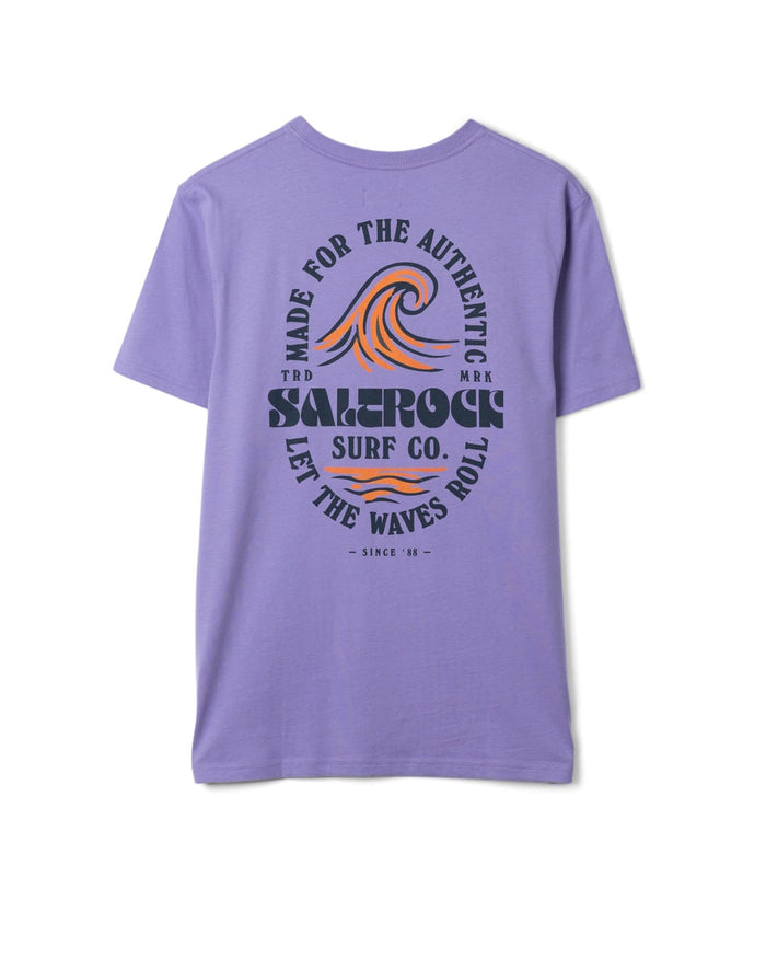 Waves Roll Mens Short Sleeve T-Shirt In Purple
