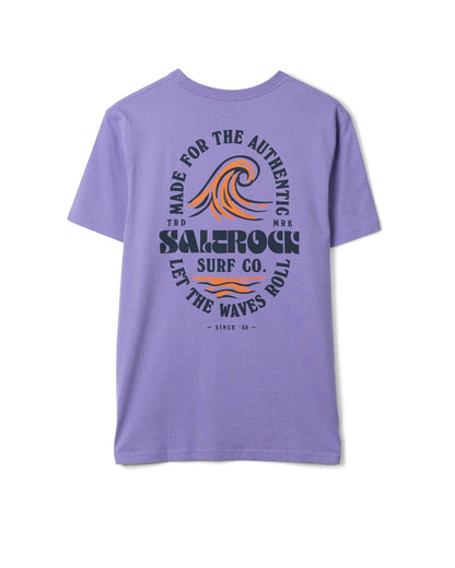 Waves Roll Mens Short Sleeve T-Shirt In Purple