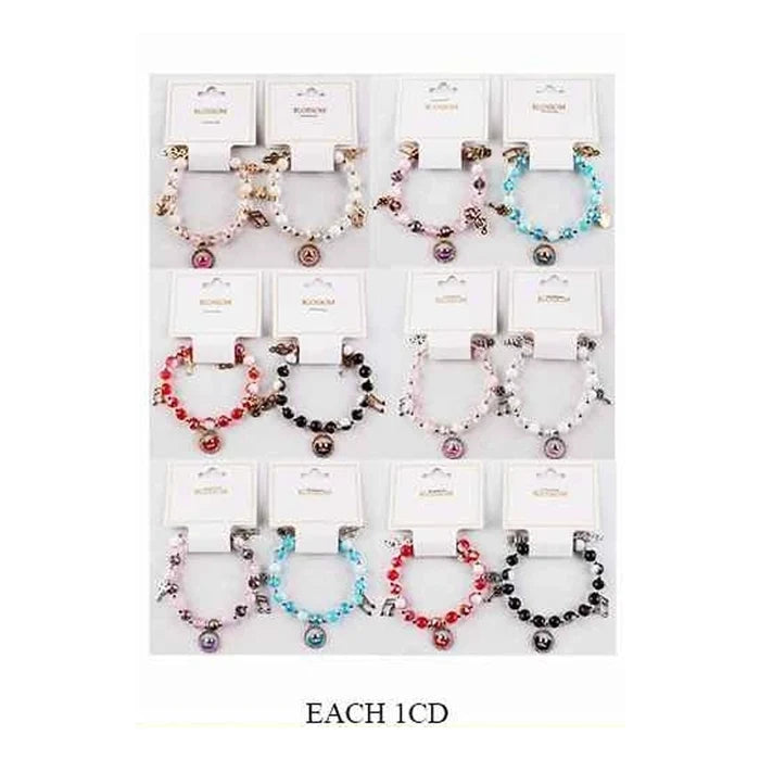 Whimsical Beaded Charm Bracelet – Musical Note & Celestial Motif (IBR-3896)