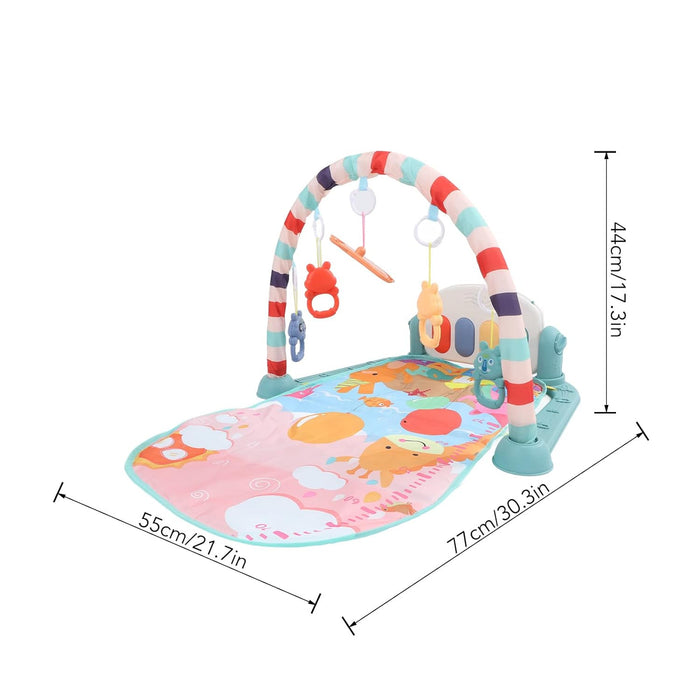 White Whale Baby Gym Play Mat, Play Piano Gym with Music and Lights, Tummy Time Mat Toys, Learning Sensory Baby Playmat, Musical Activity Center Gifts for Newborn, Toddler, Infants (Green)