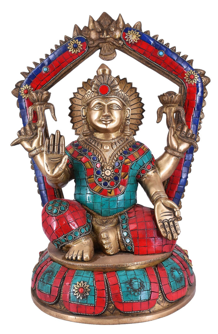 White Whale Brass Lakshmi Idol Hindu Laxmi Goddess Statue Home Office Showpiece Home Décor