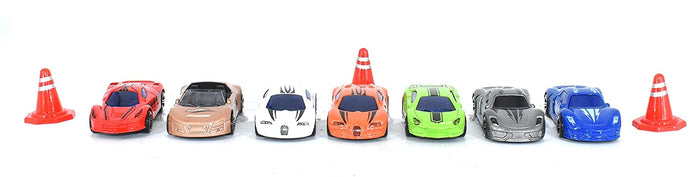White Whale high Speed Car Launcher Along with Die cast Metal Cars and Stoppers