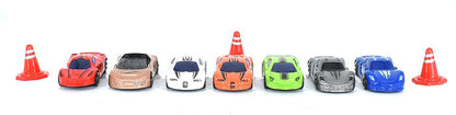 White Whale high Speed Car Launcher Along with Die cast Metal Cars and Stoppers