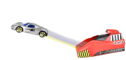 White Whale high Speed Car Launcher Along with Die cast Metal Cars and Stoppers