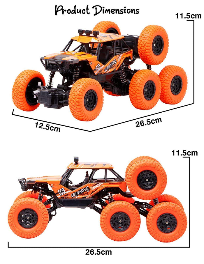 White Whale High Speed Remote Control Monster Racing Car Rechargeable Rock Climbing 8 Wheel 1:18 Scale Off Road Truck  (Multi Color)