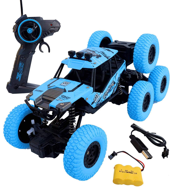 White Whale High Speed Remote Control Monster Racing Car Rechargeable Rock Climbing 8 Wheel 1:18 Scale Off Road Truck  (Multi Color)
