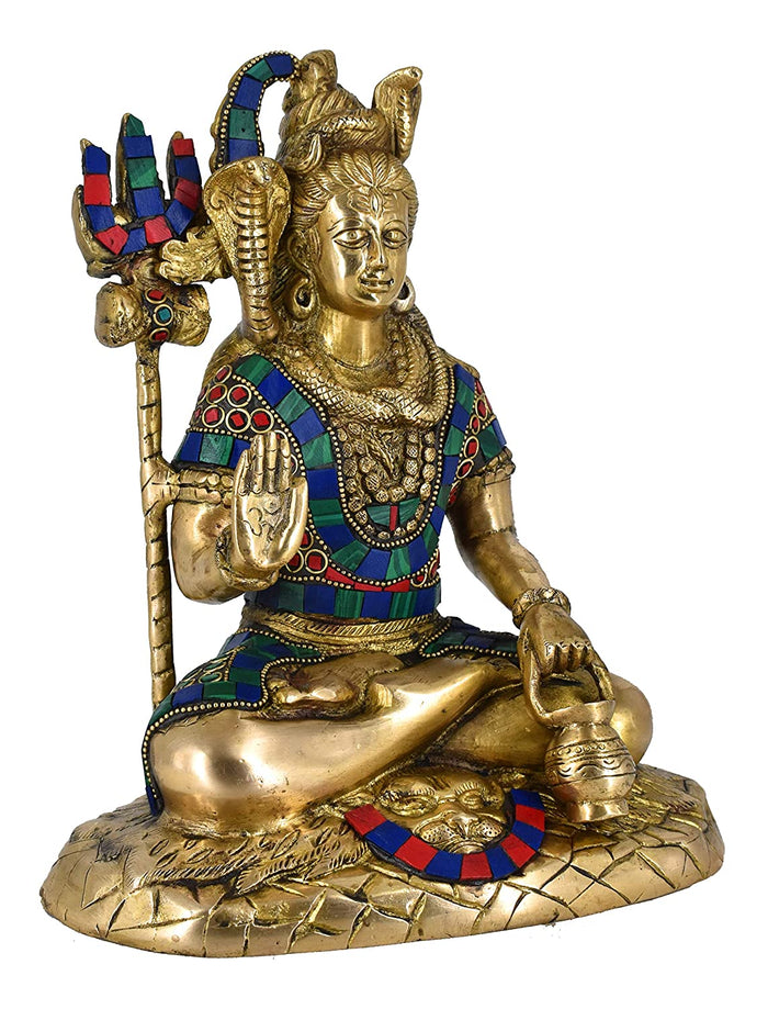 White Whale Lord Shiva Brass Statue Idol  Hindu God Natraja Shiv Figurine Home Decor