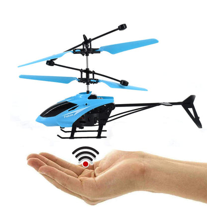 White Whale Remote Control Helicopter and Hand Sensor Charging Helicopter Toys with 3D Light Toys