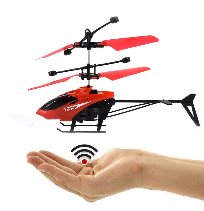White Whale Remote Control Helicopter and Hand Sensor Charging Helicopter Toys with 3D Light Toys