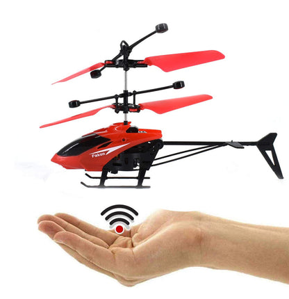 White Whale Remote Control Helicopter and Hand Sensor Charging Helicopter Toys with 3D Light Toys