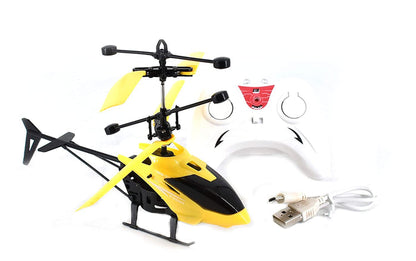 White Whale Remote Control Helicopter and Hand Sensor Charging Helicopter Toys with 3D Light Toys